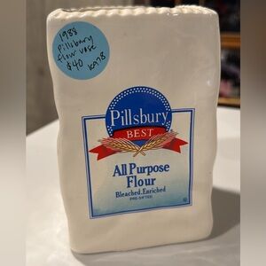 Vintage Pillsberry flour bag vase